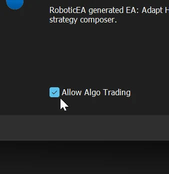 The Allow Algo Trading checkbox