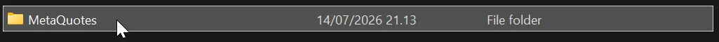The MetaQuotes folder